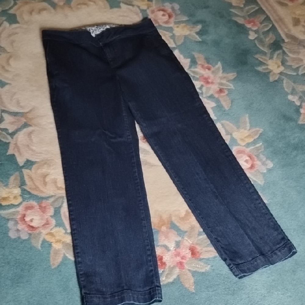 DENIM&CO DARK BLUE WIDE LEG JEANS SIZE 10 EUC